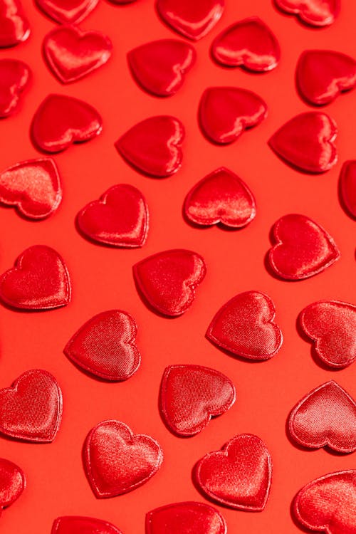 Free A Heart Shapes on a Red Surface Stock Photo