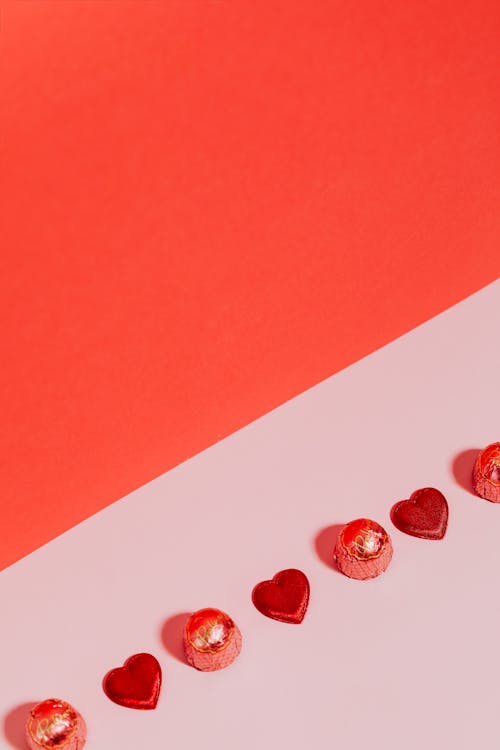 Hearts and Sweets on Pink Studio Background