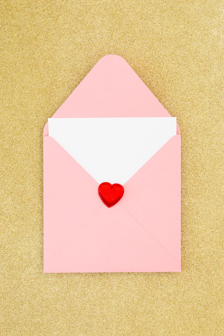 A Love Letter In Pink Envelope