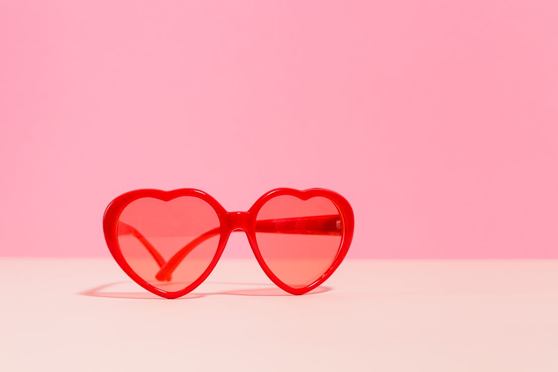 Red Heart Shaped Sunglasses