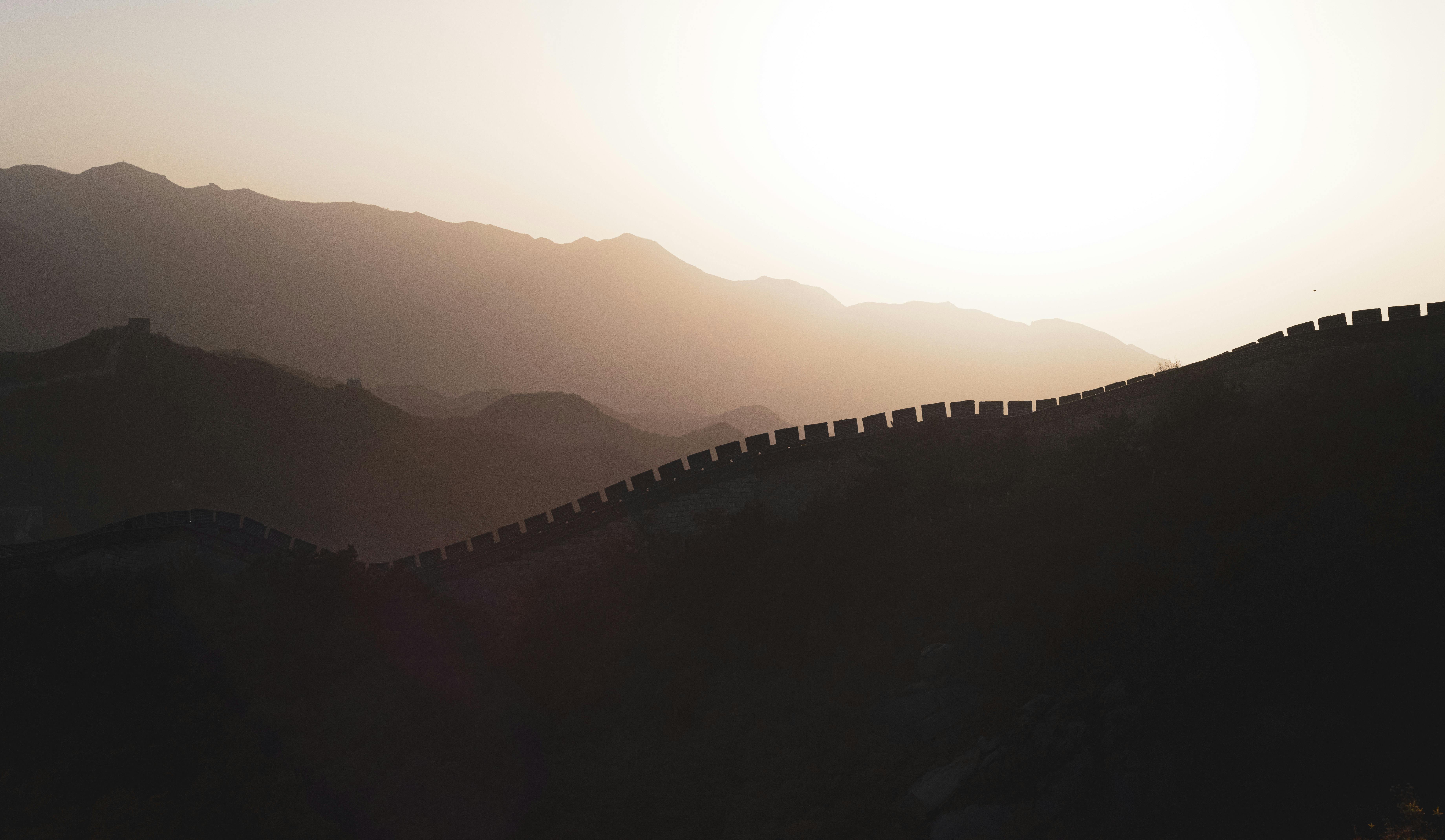 great wall sunset wallpaper