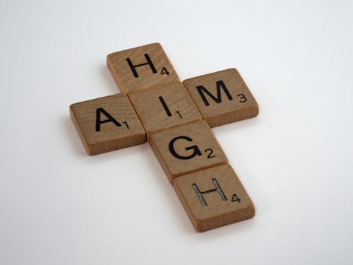 Wooden Scrabble Tiles on White Background