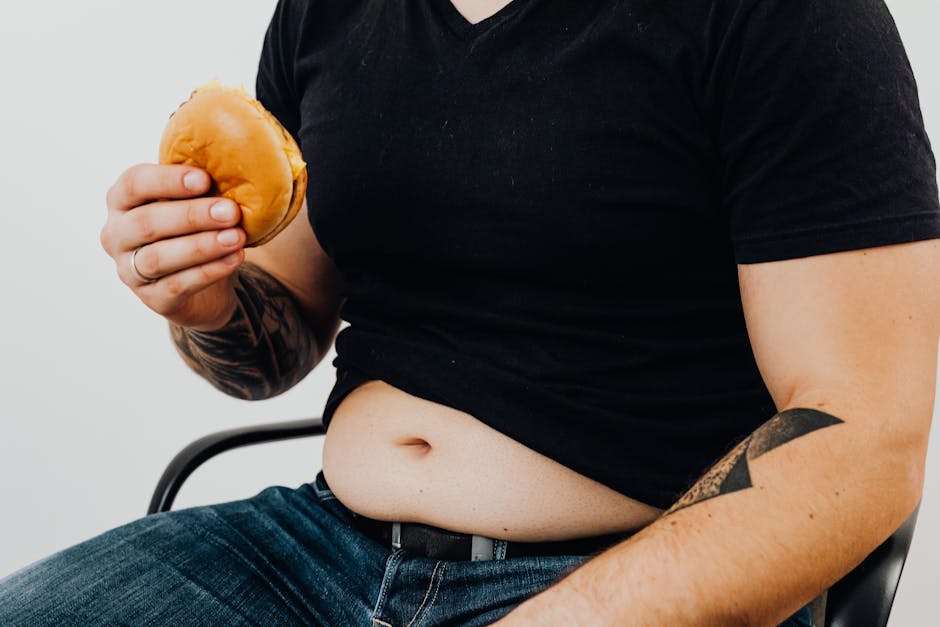belly fat, visceral fat, unhealthy food