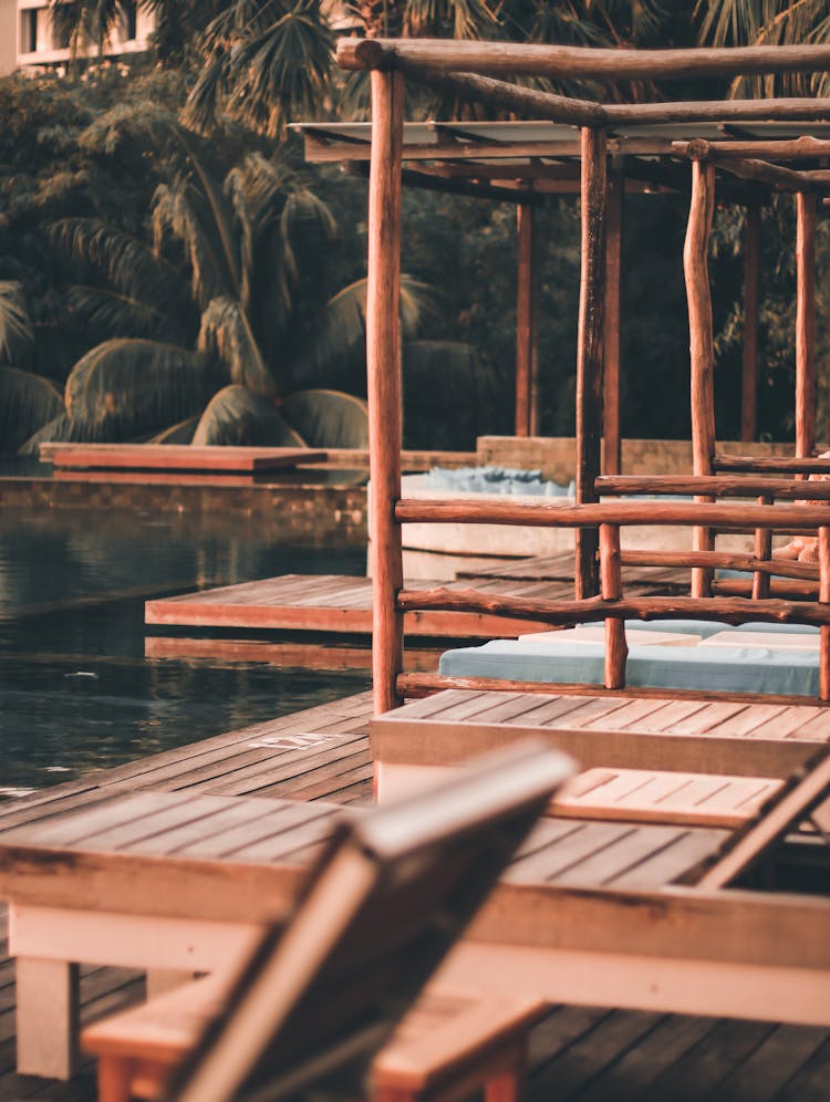 Empty Hotel Outdoor Leisure Place Over Water