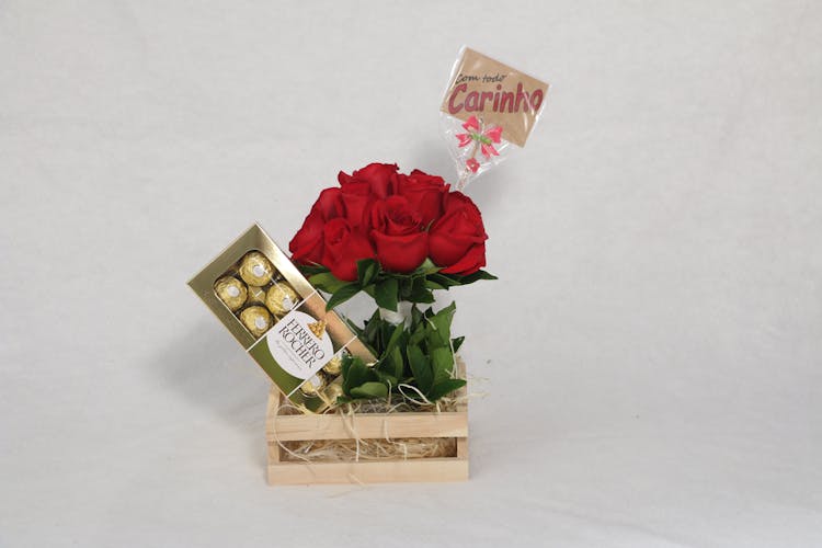 Roses And Chocolates In A Box