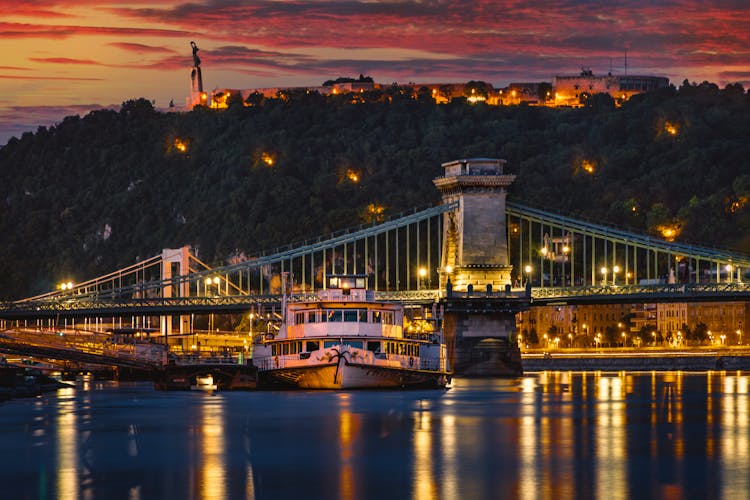 The Szechenyi Chain Bridge At Night