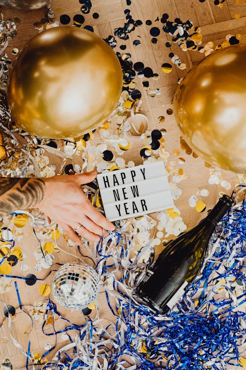 Free Imagine de stoc gratuită din an nou fericit, baloane, confetti Stock Photo