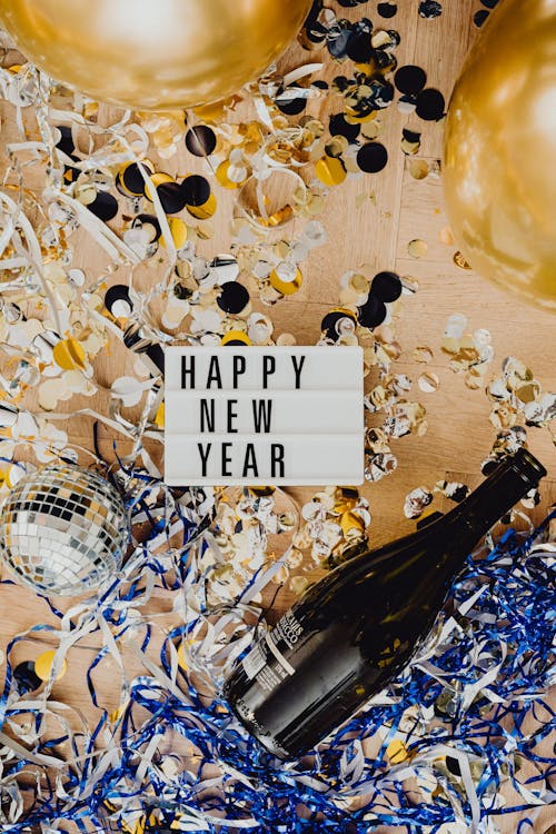 Ingyenes stockfotó boldog új évet, függőleges lövés, palack témában