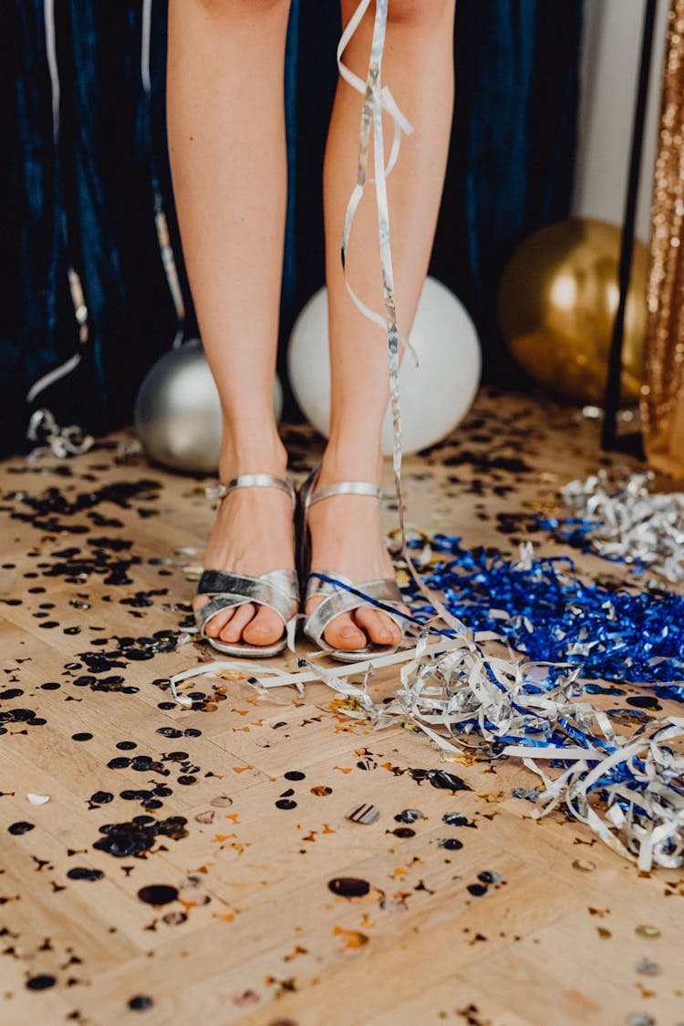 Floor In New Years Eve Confetti 