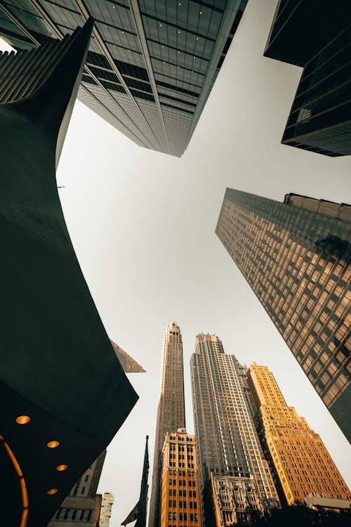 Gratis stockfoto met gebouwen, lage hoek schot, new york city achtergrond