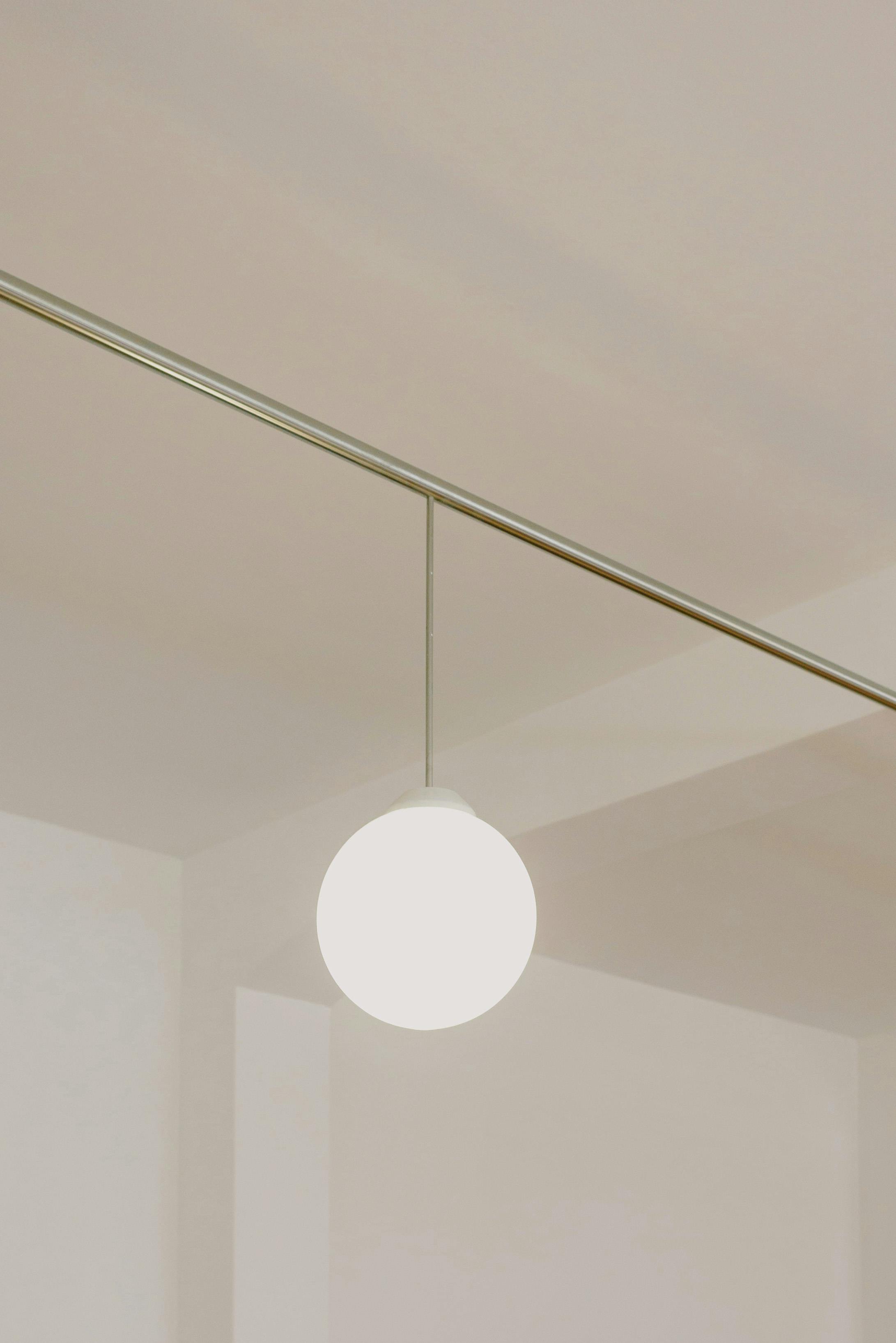 minimalist interior of room with shining lamp