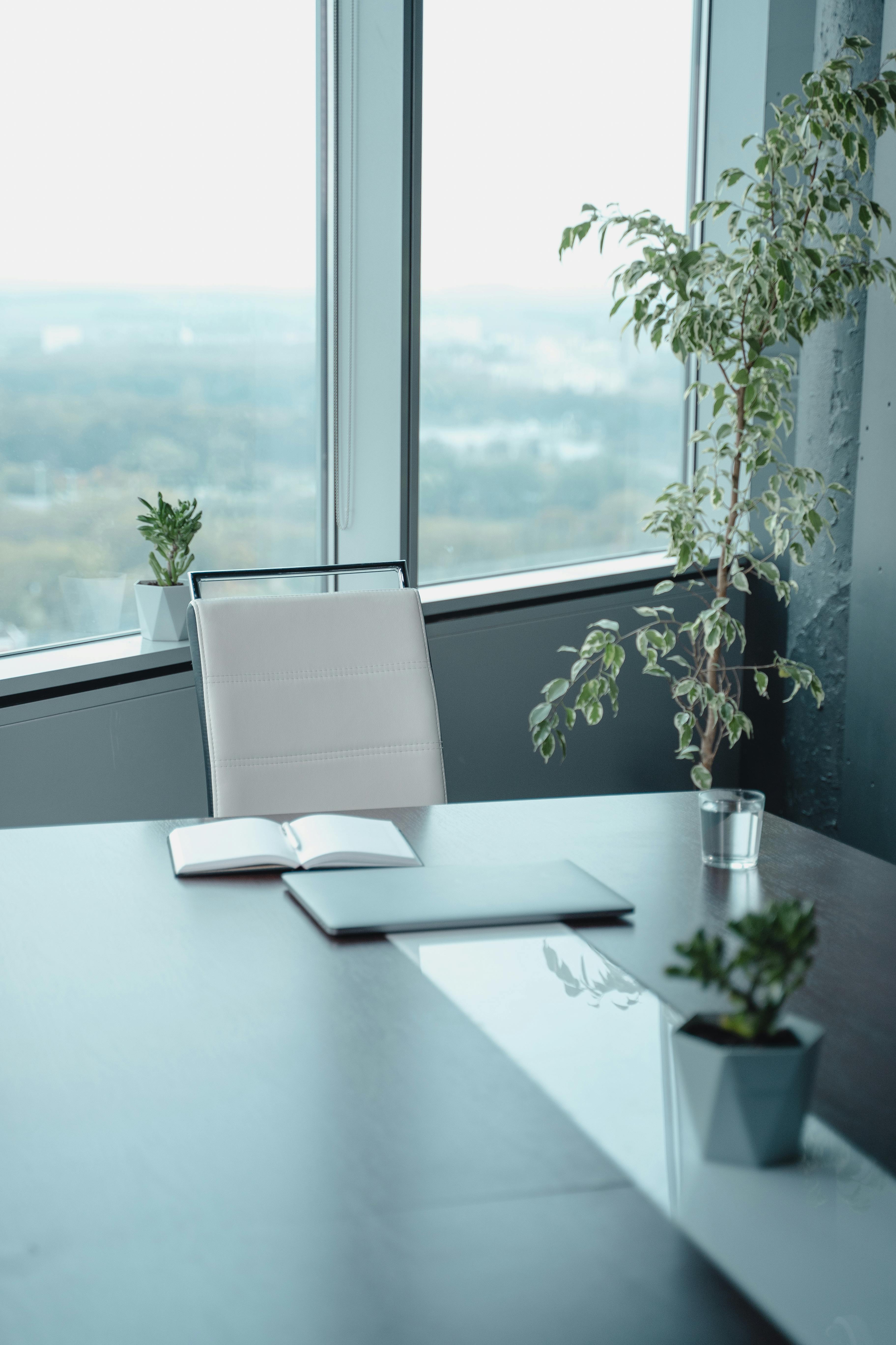 white notebook on the table