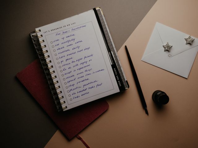 Notebook with handwritten operations checklist