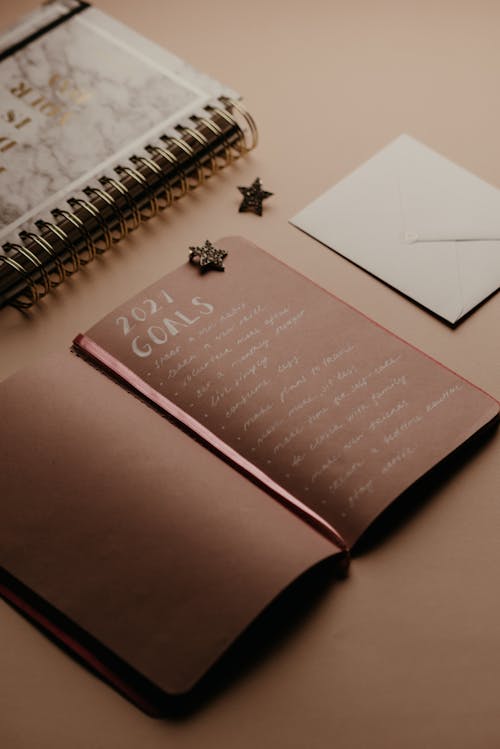 Brown Notebook on the Table