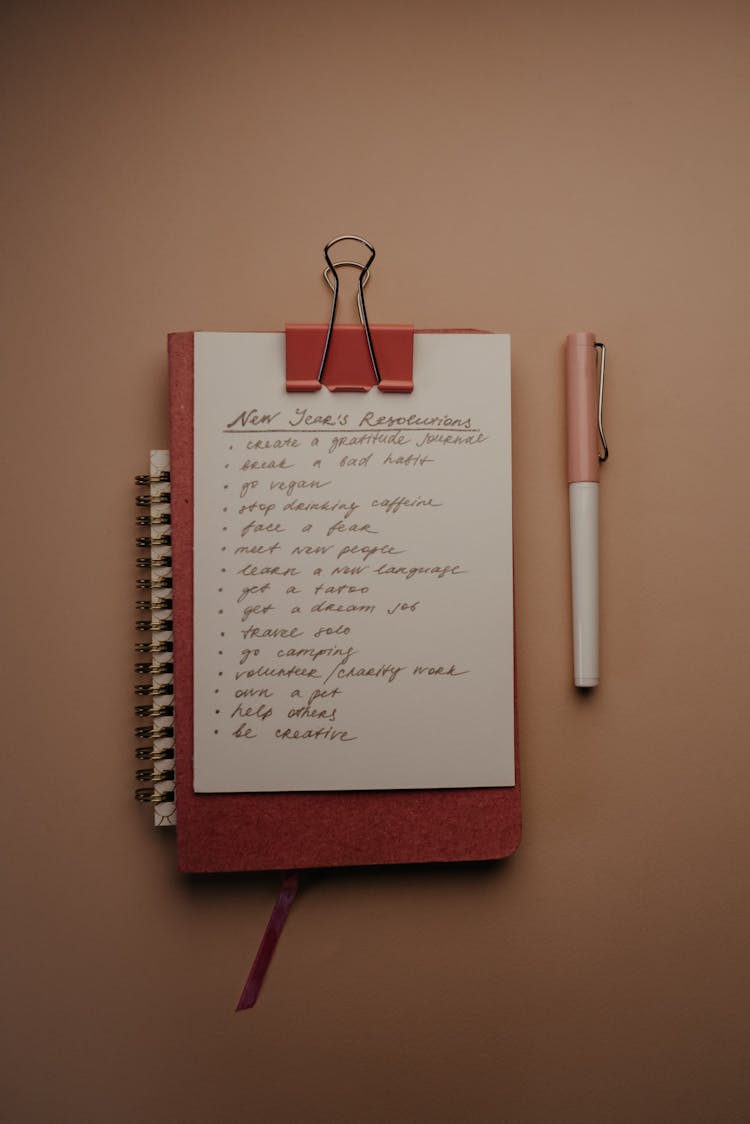 Red Notebook On The Table