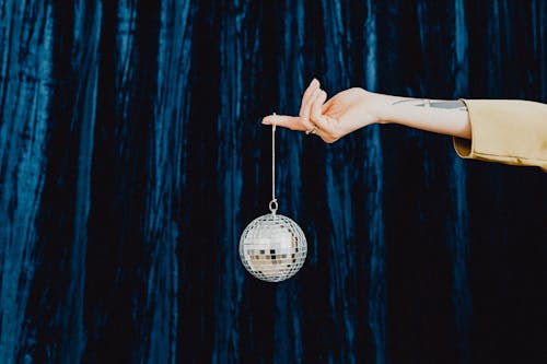 A Person Holding a Disco Ball