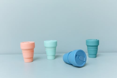 Free Close-Up Shot of Collapsible Cups Stock Photo
