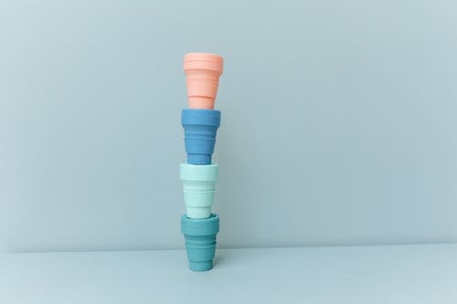 Free Close-Up Shot of Stack of Collapsible Cups Stock Photo
