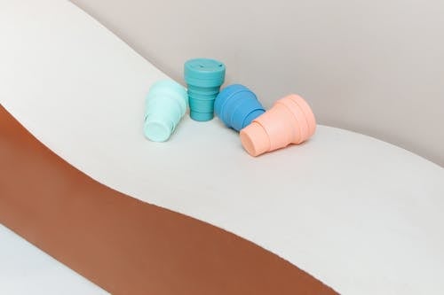 Free Close-Up Shot of Collapsible Cups Stock Photo