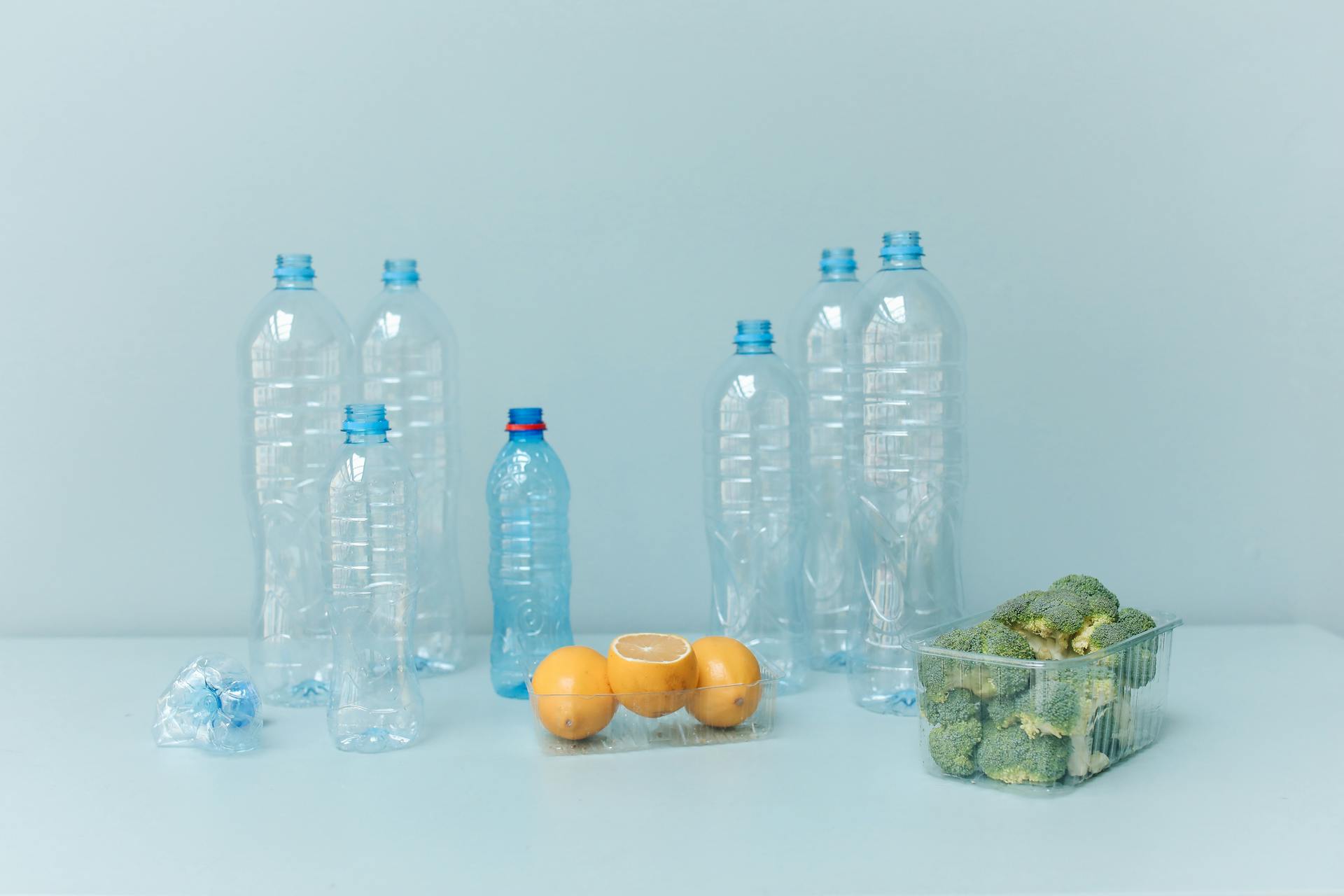 Close-Up Shot of Vegetables and Fruits in Plastic Containers