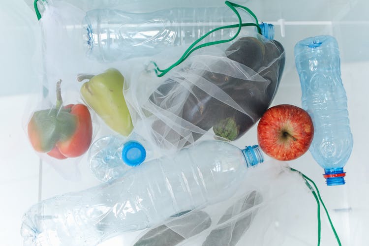 Vegetables In Recycling Bags