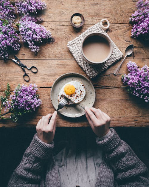 Free Person Eating Breakfast Stock Photo