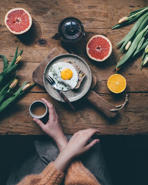 Free Woman Hands, Coffee and Breakfast Stock Photo