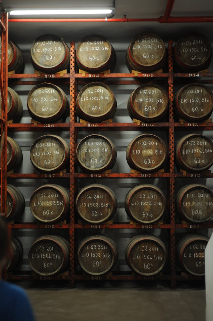 A Stack Of Whiskey Barrels 