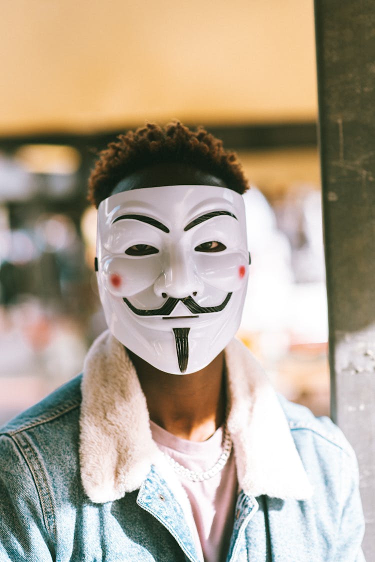 Man Wearing Guy Fawkes Mask