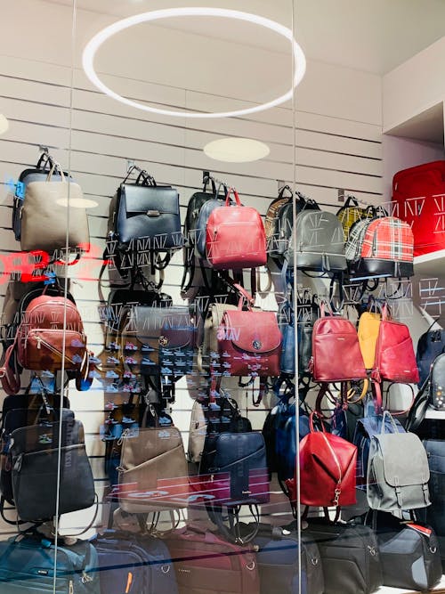 Rack with Bags at Store