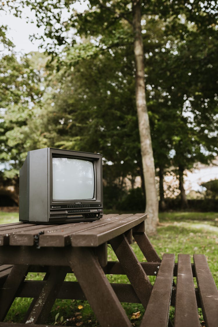 Retro TV On Wooden Table