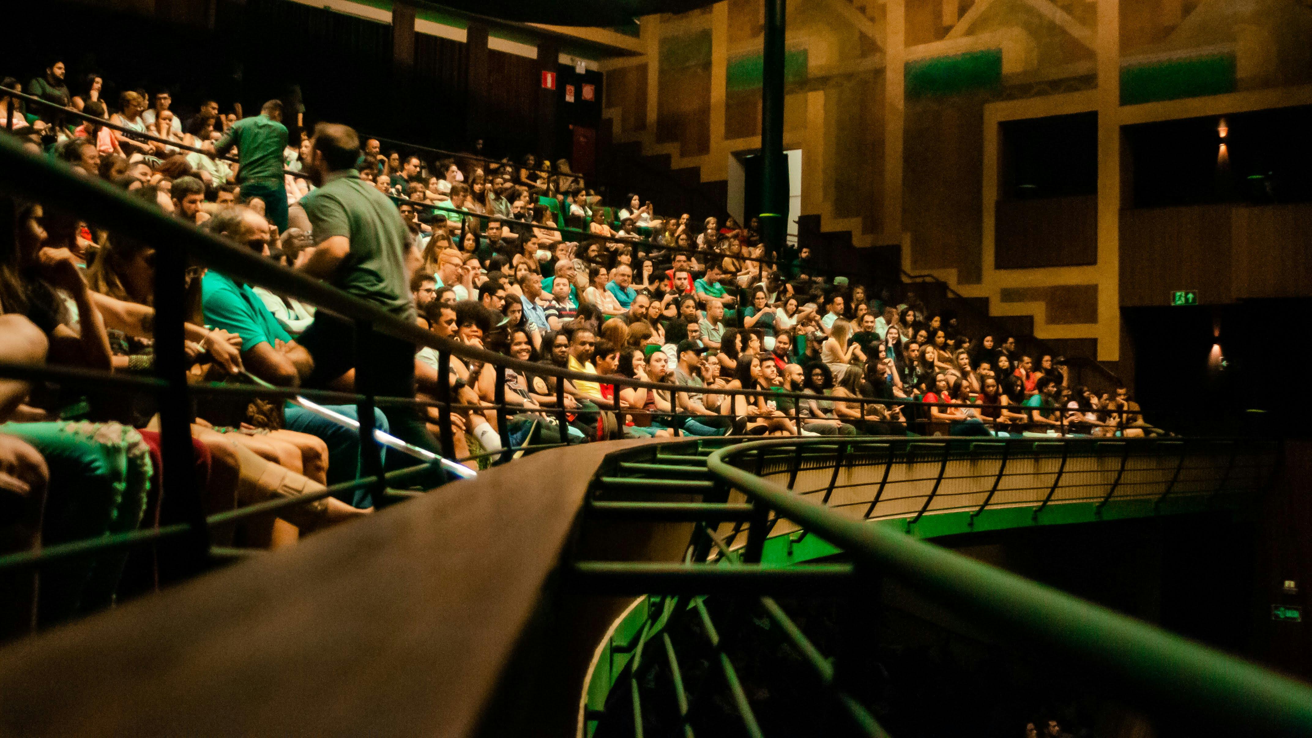 people siting in amphitheater during concert