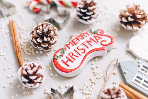 Pine Cones and Christmas Ornaments