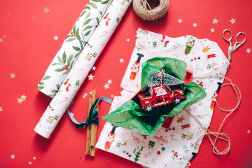 A Toy Car and Gift Wraps