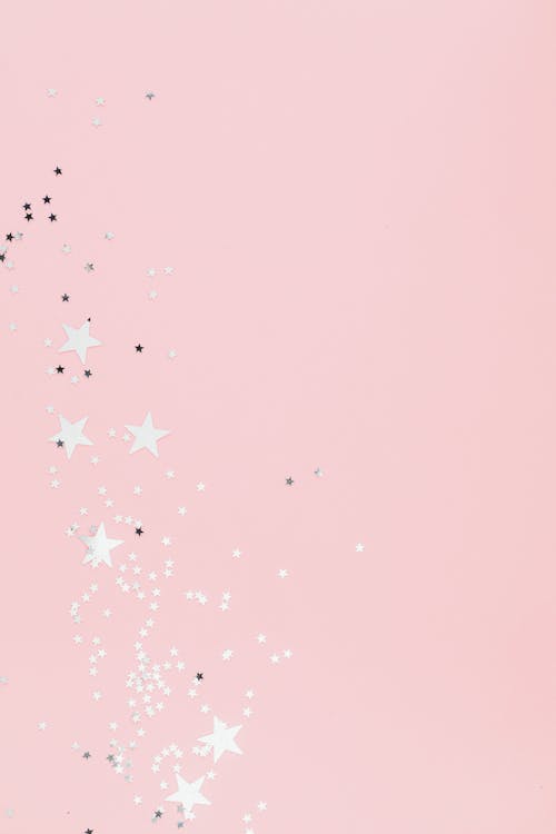 Pink and White Stars in the Sky