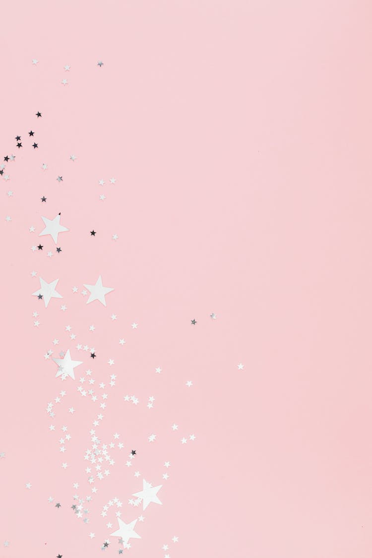 Pink And White Stars In The Sky