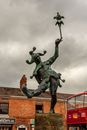 Man Riding on Horse Statue