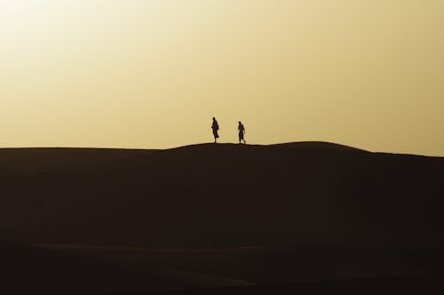 akşam karanlığı, çöl, gün batımı içeren Ücretsiz stok fotoğraf