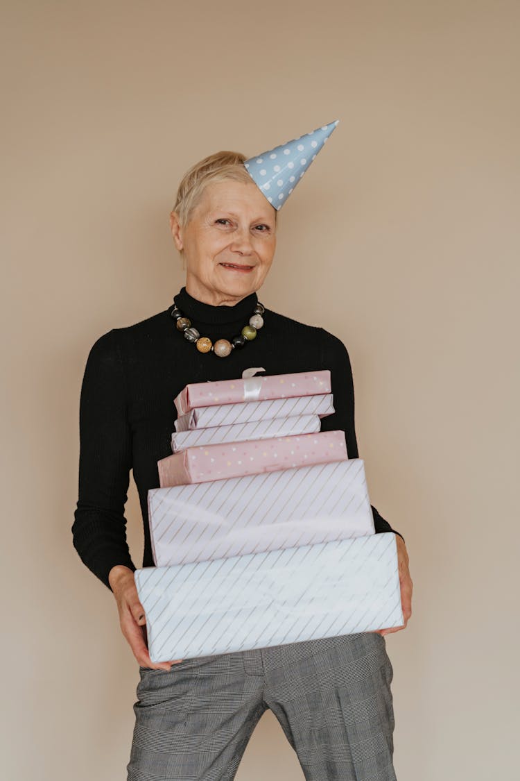 A Woman Carrying Presents 