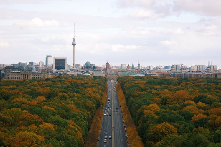 High Angle View Of Tiergarten In Berlin