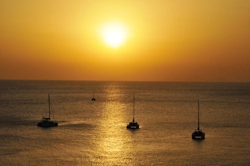 Free stock photo of santorini sunset
