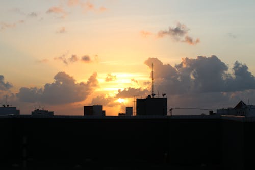 Silhouette of Buildings during Sunset