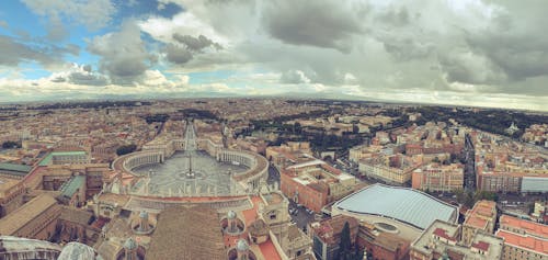 Aerial View of Saint Peter s Basilica Square in Vatican City