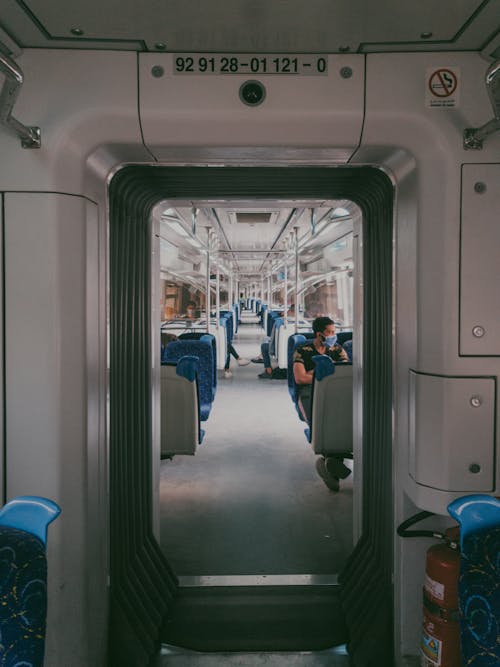 Photo of a Man Sitting in a Train