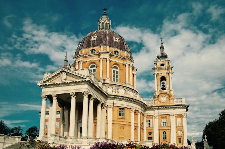 Basilica Of Superga Under White Clouds