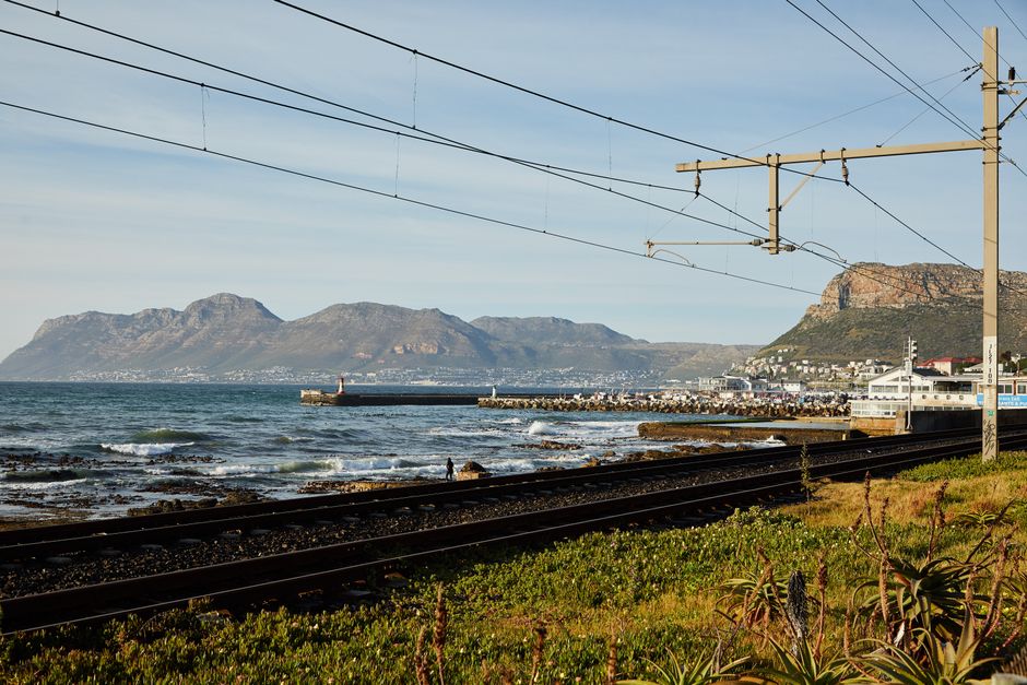 Rooftop hotel pool with Lion's Head in the background, Cape Town