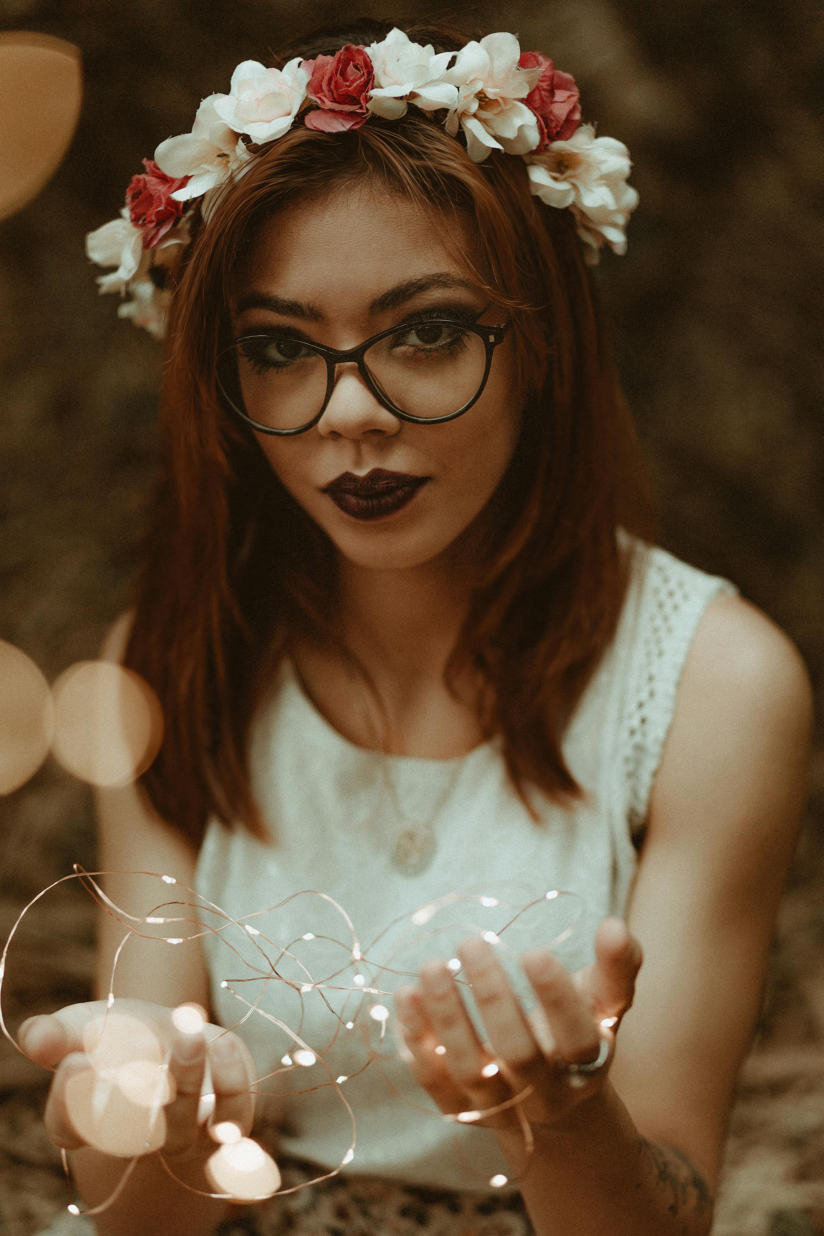 Woman Holding String Lights · Free Stock Photo