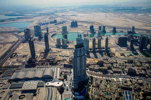 Free Aerial View of City Buildings Stock Photo