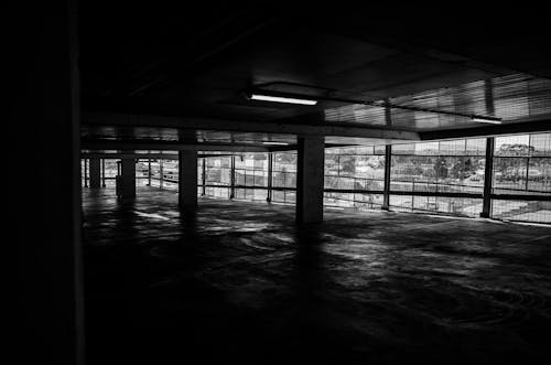 Dark Abandoned Warehouse Building