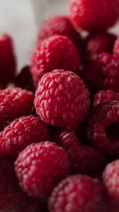 Close-up Shot of Raspberries